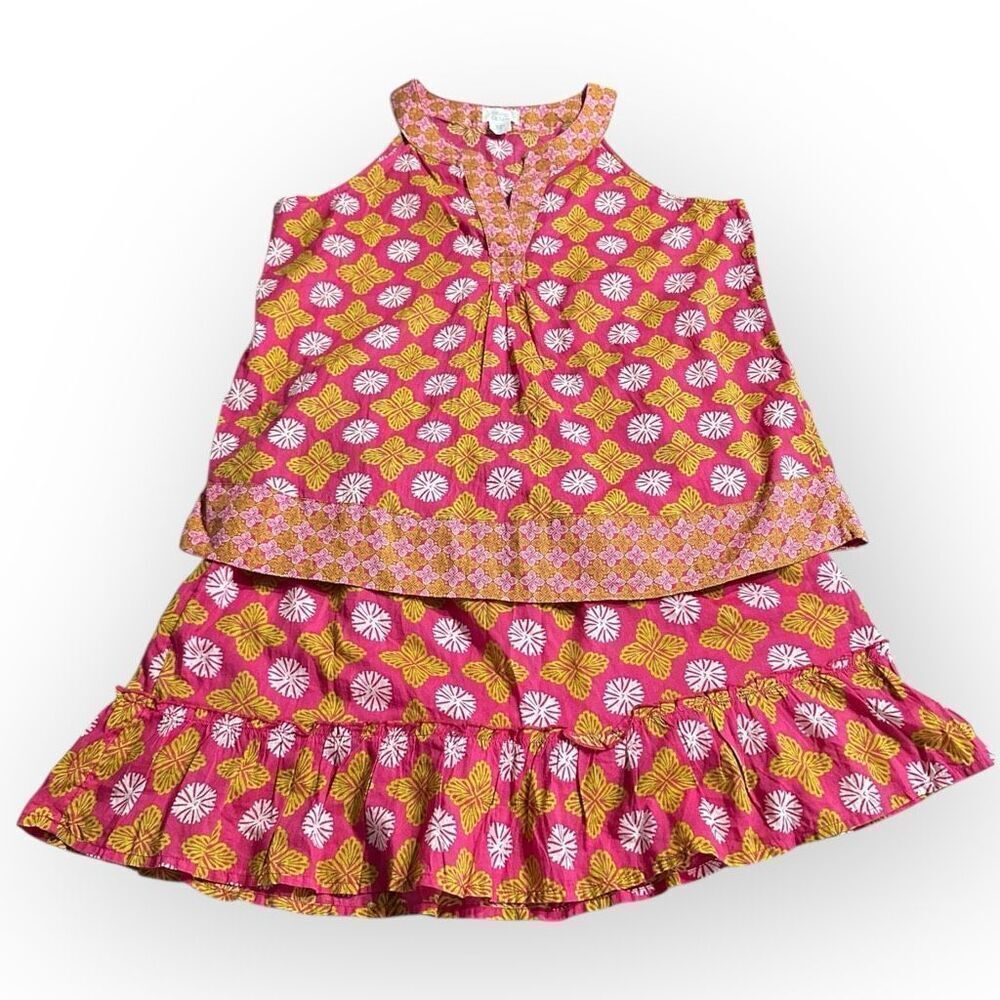Sigrid Olsen Women's Size Medium Pink Sleeveless Tank Top Skirt Outfit Set